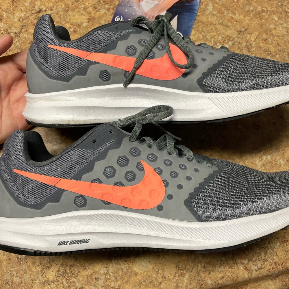 Nike Gray and Orange Athletic Shoes